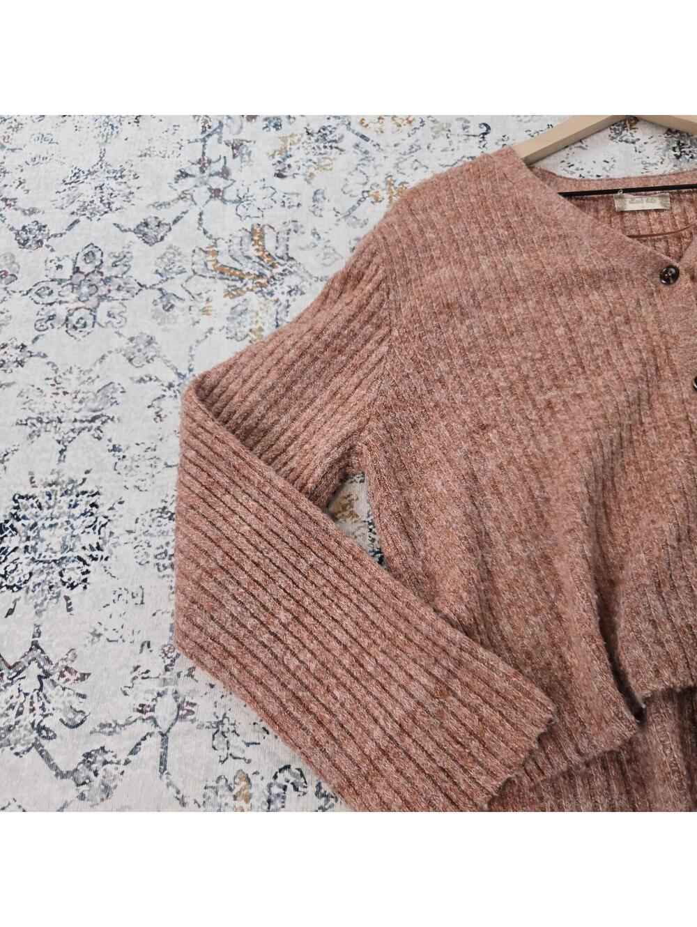 Altar’d State Rust Button Cardigan Women Large - Picture 2 of 8